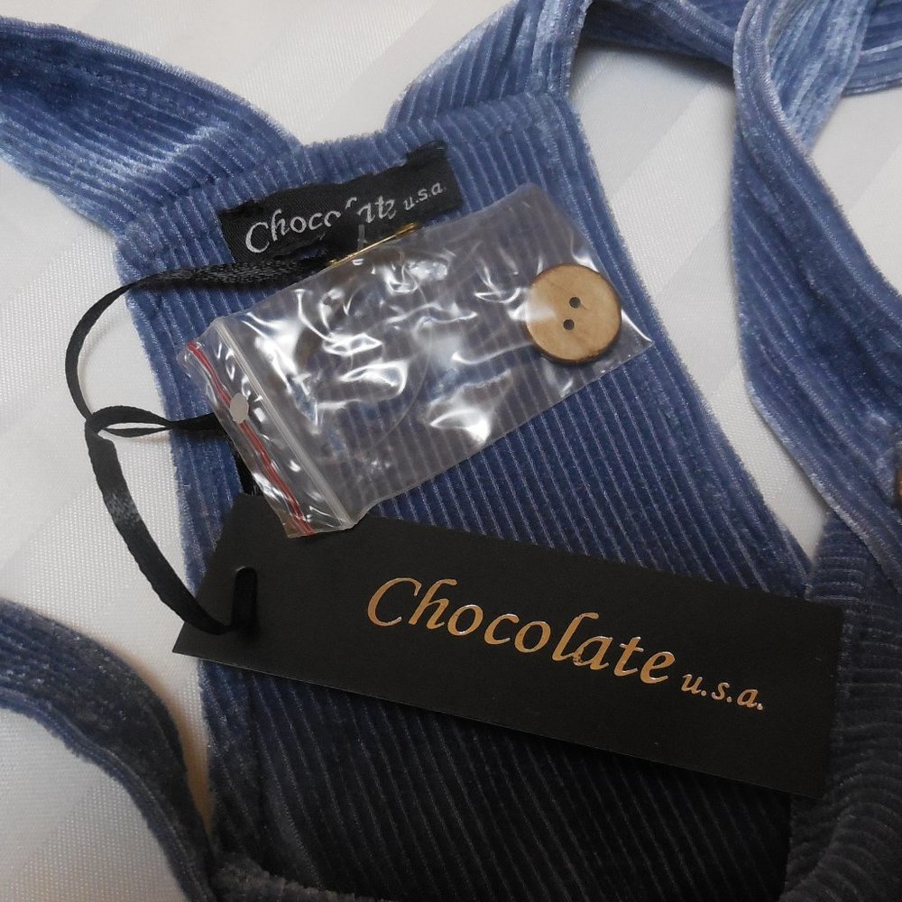 Overall Pants NWT women's jumpers jumpsuity romper blue corduroy - Picture 10 of 11